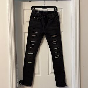 Cult of Individuality Black Distressed Skinny Jeans
